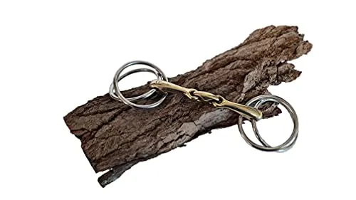 Esposita Doppelringtrense Fahrgebiss - doppelt gebrochen - Messing Mundstück - Ringe aus Edelstahl 14,5cm