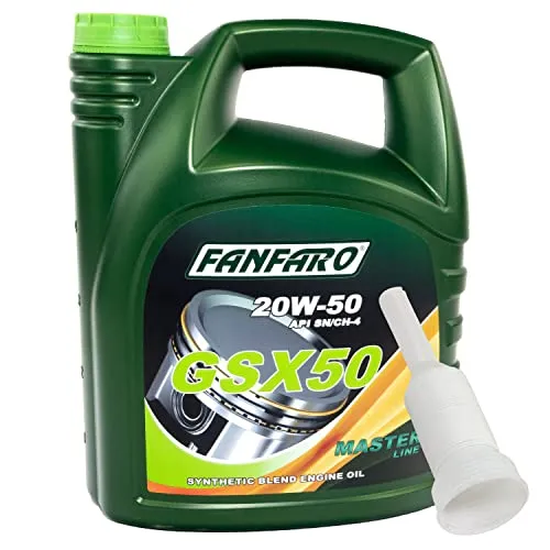 Motoröl Motor Öl FANFARO 20W-50 GSX 50 API SN/CH-4 5 Liter mit Ausgießer