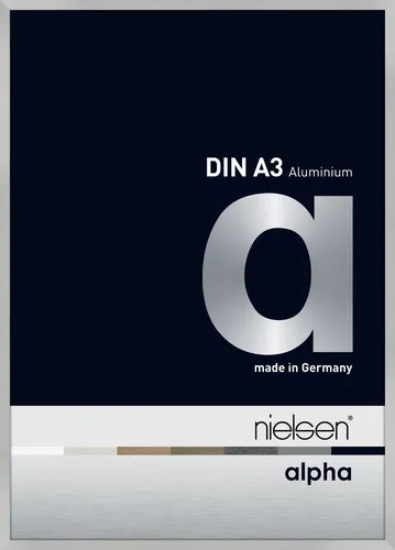 Nielsen Aluminium Bilderrahmen Alpha 29,7x42 cm silber matt - Modernes Aluminium-Bilderrahmen für kreative Präsentationen, ideal für Fotos im Format A3, mit Klarglas für optimalen Schutz und brillante Darstellung.