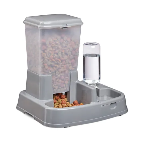 Rutschfester Wasser- und Futterspender 500 ml für Katzen und Hunde - Näpfe & Trinkbrunnen - Mit 2 Näpfen und rutschfestem Design, ideal für eine saubere Fütterung und Hydration Ihrer Haustiere.