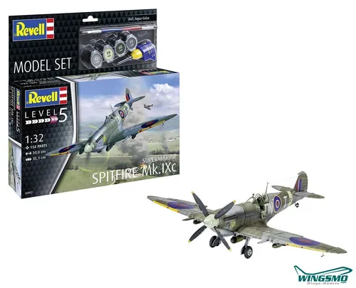Revell Modellbausatz Supermarine Spitfire Mk.IXc 63927 - Modellbausätze für Flugzeugliebhaber, detailliertes Design und einfache Montage für ein authentisches Flugzeugerlebnis.