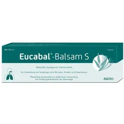 EUCABAL Balsam S 100 ml - Erkältung & Immunsystem, beruhigt die Atemwege und löst zähen Schleim, ideal für die ganze Familie ab 6 Monaten, zieht schnell ein und klebt nicht.
