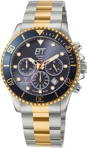 ETT Funkchronograph Professional EGS-11609-35M - Chronograph mit Solar-Antrieb, Stoppfunktion und edelstahlfarbenem Armband, wasserdicht bis 20 bar – ideal für aktive Herren.