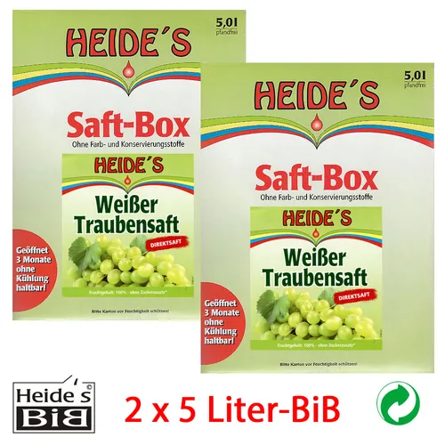 Weißer Trauben-Saft, 2 x 5 Liter-BiB - 2er-Pack
