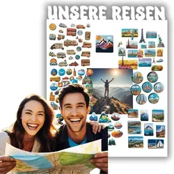 Anwicar Magnettafel „Unsere Reisen” 100x80 cm von Anwicar