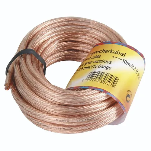 HAMA Lautsprecherkabel, 2x 2,5 mm², 10 m, Transparent (00205267) #32110782