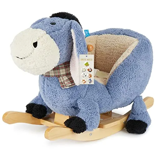 Bieco Plüsch Schaukeltier Esel - Schaukelpferd aus weichem Plüsch, fördert Gleichgewichtssinn und Motorik, mit Sicherheitsgurt für sicheren Spielspaß ab 9 Monaten.