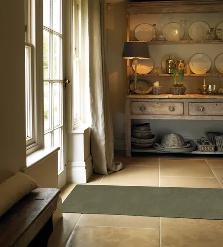 wash+dry Läufer Sage Green, 75x200 cm - Modischer Teppichläufer in Olivgrün, schmutzabweisend und waschbar, ideal für Fußbodenheizung, Oeko-Tex® zertifiziert – perfekt für ein stilvolles Zuhause!