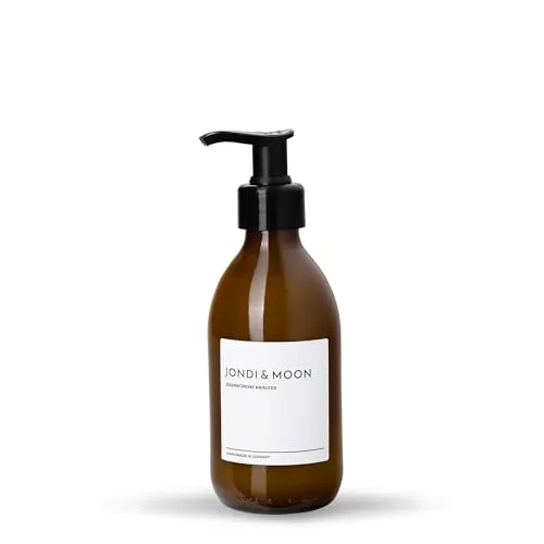 JONDI&MOON Zahncreme Kräuter - Nachfüllbare Zahnpasta mit Fluorid - Natürliche Inhaltsstoffe - Vegan - Naturkosmetik im 250ml Glas-Spender