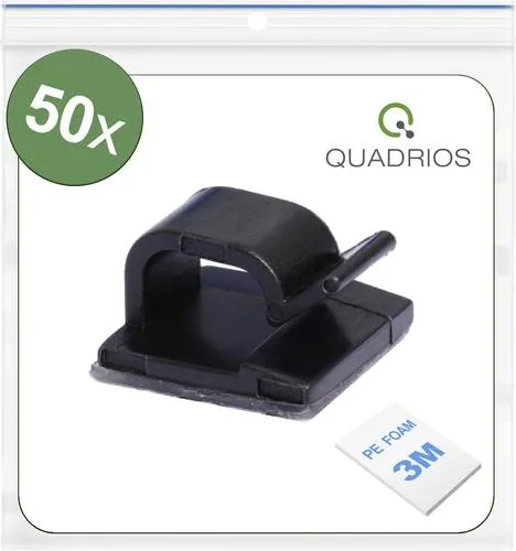 Quadrios 25CA476 Kabelclip selbstklebend 25CA476 Bündel-Ø-Bereich 1 bis 7mm Schwarz 50St.