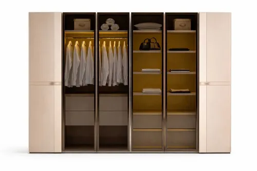 Luxus Kleiderschrank mit integrierter Beleuchtung - Moderner Garderobenschrank für Erwachsene mit 6 Glastüren, 4 Schubladen und über 8 Regalfächern. Ideal für stilvolle Aufbewahrung und optimalen Platz in Ihrem Schlafzimmer.