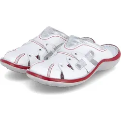 Krisbut Pantoletten,Abs.b.35mm, m.Fußbett in weiss/weiss kombi, Gr. 38 - Weiß - 38