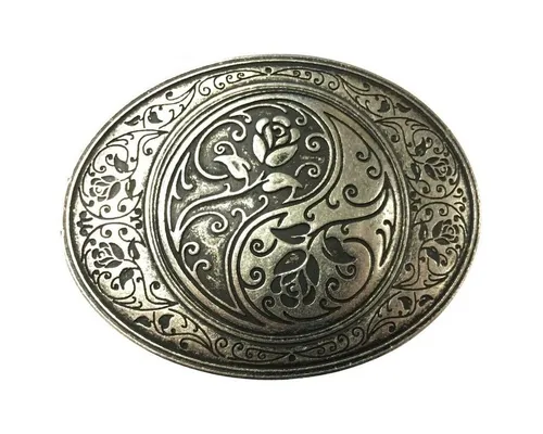 BELTINGER Gürtelschnalle Yin Yang 4,0 cm in silber von BELTINGER
