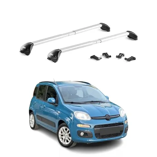 OMAC Dachträger Relingträger für Fiat Panda III 2012-2025 - Dachgepäckträger aus hochwertigem Aluminium, wasserdicht und abnehmbar. Ideal für Fahrrad- und Skiträger, sorgt für einen eleganten Look und minimale Geräuschentwicklung.