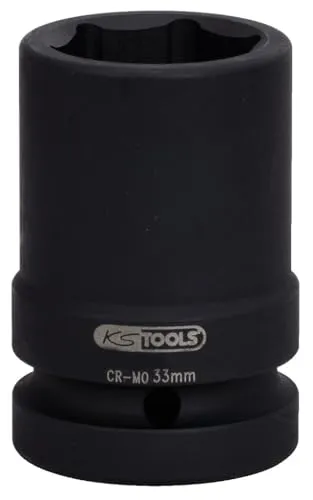 KS Tools 515.2133 Kraft-Steckschlüsseleinsatz 33mm - Steckschlüsseleinsätze, extra dünnwandige und mittel lange Ausführung für optimale Maschinenbetätigung, phosphatiert aus robustem Chrom-Molybdän.