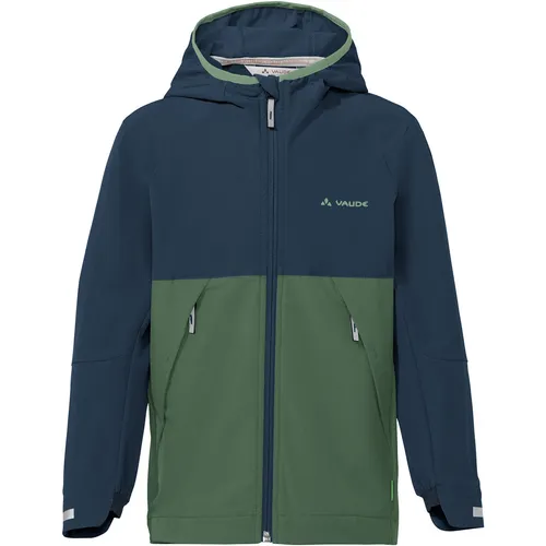 Vaude Kinder Moab Stretch Jacke (Größe 104, gruen) - Wetterfeste Softshelljacke für Kinder, ideal für aktive Abenteuer im Freien dank wasserabweisender Imprägnierung.