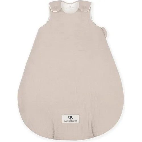 Julius Zöllner Babyschlafsack gefüttert Musselin 2,5 TOG Gr. 56/62 - Babyschlafsack aus 100% Baumwollmusselin, mit Birnenform für optimale Strampelfreiheit und leichtem Windelwechsel dank langem Reißverschluss. Angenehm warm und schadstofffrei nach Oeko-TEX Standard 100.