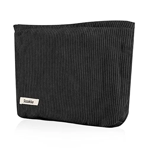 Kosmetiktasche Damen Multifunktionaler Kosmetiktäschchen Reise Makeup Tasche Portable Aesthetic Bag Kulturbeutel Schminktasche Taschen Organizer für Handtasche für Reisen,Alltag-schwarz