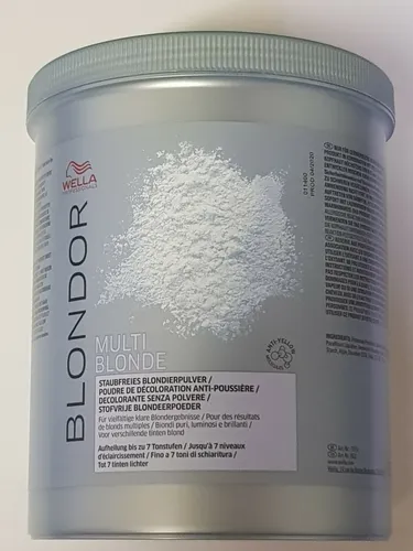 Wella Professionals Blondor Multi Blonde Powder 800g - Hochwertiges Blondierpulver für kontrollierte Aufhellung um bis zu 7 Stufen, ideal für coloriertes Haar. Mit Anti-Gelb-Molekülen für perfekte Blondtöne.