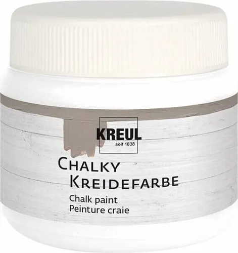 KREUL 75323 - Chalky Kreidefarbe, Snow White 150 ml, sanft-matt, schnelltrocknend und ideal für kreative Effekte im Used Look