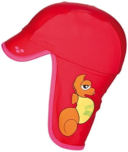ARENA Kinder Kappe Sonnenhut UV-Schutz Sonnenschutz Hut, Rot/Fresia Rose, 47cm