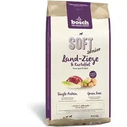 Bosch Soft Senior Ziege & Kartoffel 1x1 kg - Hochwertiges Hundefutter für ältere und übergewichtige Hunde mit frischer Land-Ziege als einzige Proteinquelle. Ideal für eine ausgewogene Ernährung und zur Unterstützung der Pflege.