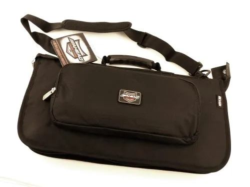 Ahead Drumstick-Tasche, Mittel, Schwarz, Einfarbig, 14 Paar, Reißverschluss, Transparente Innenfenstertaschen, Große Außentasche vorne