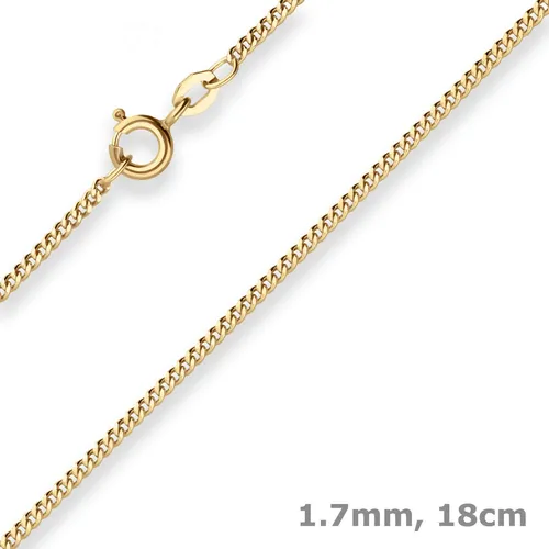1,7mm Panzerkette Goldarmband 585 Gelbgold für Damen - Elegantes 18 cm Armband aus 585 Gelbgold. Ideal für jeden Anlass, vereint zeitlosen Stil und hochwertige Verarbeitung für einen besonderen Look.