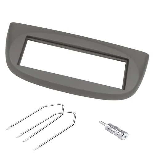 Sound-way 1 DIN Autoradio Radioblende RadioRahmen, ISO-Verbindungskabel, Antennenadapter, Schlüssel kompatibel mit Renault Twingo, Wind 2 II