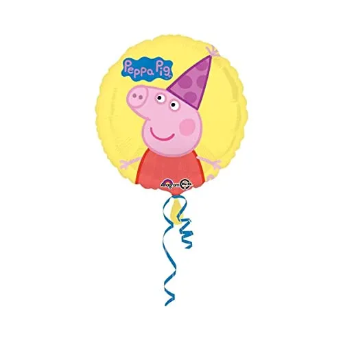 Amscan International-3190901-Peppa-Pig-Standard-Folienballon, Verschieden, Gelb