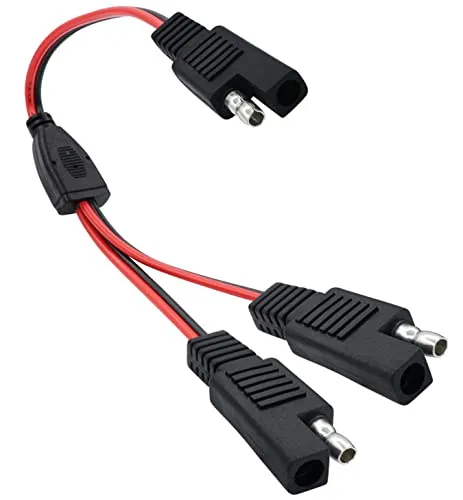HuaLiSiJi SAE Anschluss Kabel 1 bis 2 SAE Stecker Kabel 30cm,18 AWG Reiner Kupferkern, für Batterieanschluss und Umrüstung (30cm 1 bis 2)