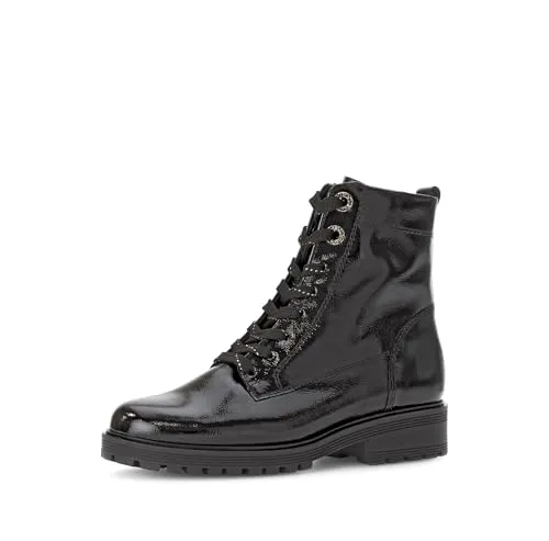 Gabor 72.765.97 Stiefel - Damen Stiefeletten aus Echtleder, mit komfortablem OptiFit Fußbett und stylishen Schnürung sowie Reißverschluss für einfaches An- und Ausziehen.