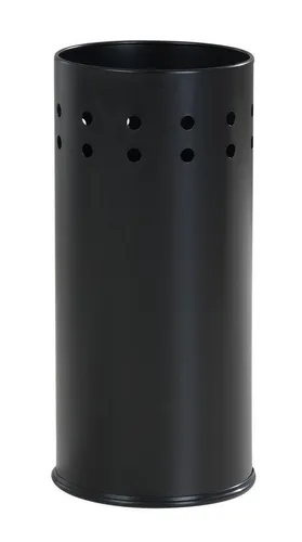 Home4You Schirmständer, Ø 23,5 x H 50 cm, Schwarz - Eleganter Schirmständer aus gebürstetem Edelstahl mit Auffangschale für tropffreie Aufbewahrung von Regenschirmen. Ideal für Eingangsbereiche und Flure.