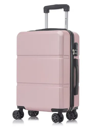 yonsly Trolley Reisekoffer M, Roségold – Handgepäck mit 4 Rollen - Robuster Kabinenkoffer mit 360°-Rollen für mühelose Mobilität. Hergestellt aus leichtem ABS-Material, bietet er hohen Komfort und Sicherheit durch ein integriertes Zahlenschloss.