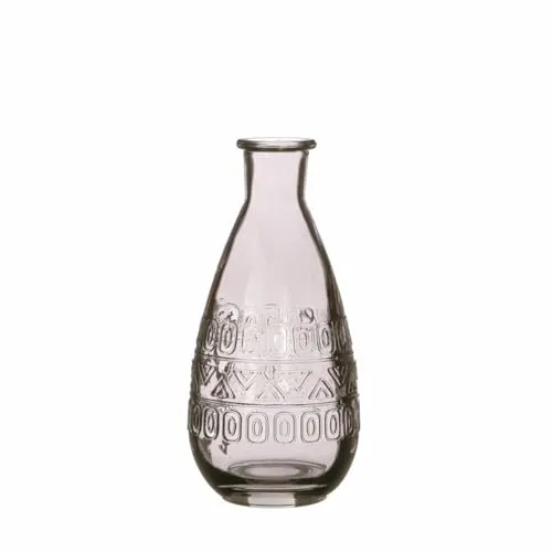 NaDeco Glasflasche 'Rome', Höhe 15,8cm, Durchmesser 7,5cm, viele Farben zur Auswahl | Glasvase Dekoflasche | Glas-Flaschen | Deko-Vasen | Kleine Flaschen | Deko-Blumenvase, Farbe:Grau