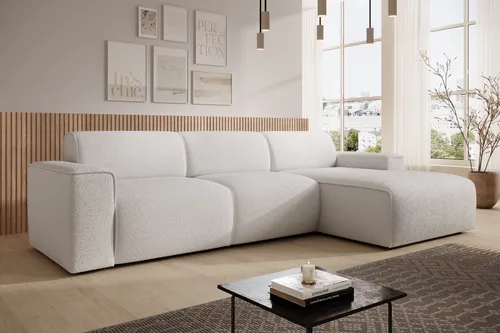AX LIVING Didim mini Couch Sofa L Form in Weiß, 310 cm von AX Living