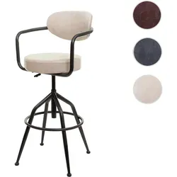 Barhocker HWC-H10f - Höhenverstellbarer Drehhocker im Vintage-Look - Barmöbel mit 360° Drehfunktion und stufenloser Höhenverstellung. Ideal für gemütliche Abende oder als flexibler Sitzplatz. Der angesagte Industrial-Stil verleiht jedem Raum das gewisse Etwas.