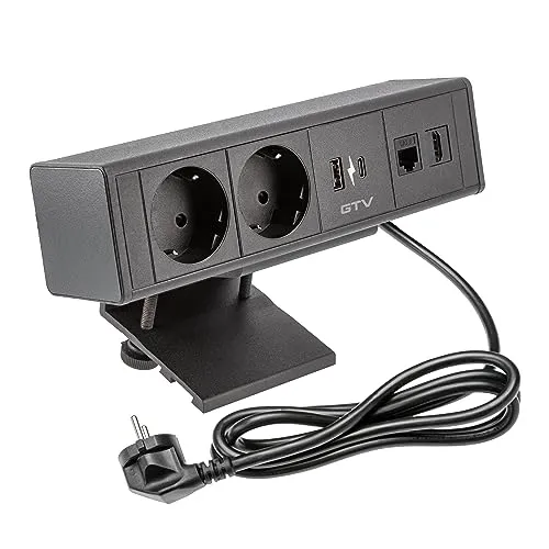 GTV Möbelsteckdose BAR – Vielseitige Mehrfachsteckdose mit USB und HDMI
