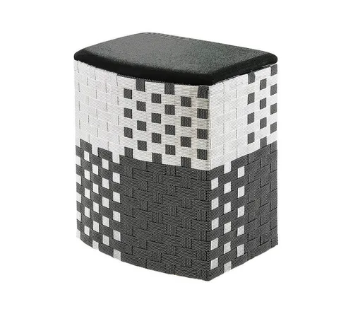 Kobolo Wäschekorb - Handgefertigter Nylon Wäschebehälter in Schwarz-Weiß - Wäschekörbe - Stilvoller Wäschebehälter aus handgefertigtem Nylon mit 100% Baumwollfutter, das Ihr Bad elegant aufwertet.