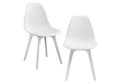 [en.casa] 2x Design Stühle Weiß von en.casa