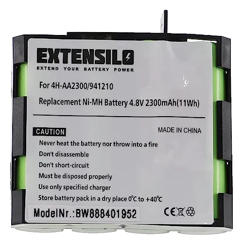 EXTENSILO Akku kompatibel mit Compex Vitality Medizintechnik (2300mAh, 4,8V, NiMH)