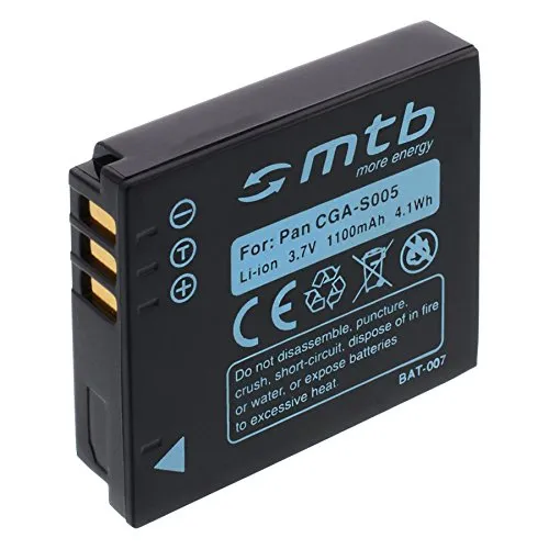 Ersatz-Akku kompatibel mit Panasonic CGA-S005 für Lumix DMC-FS2, FX01, FX07, FX3, FX8, FX9…