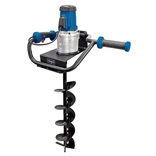 Elektro Erdbohrer EEB1500 von Scheppach - 1200W | Ø150mm Bohrer | abgasfrei - Sonstige Gartentechnik - Leistungsstarker 1200W Motor für müheloses Bohren von Löchern bis 560mm Tiefe, ideal für Zaunpfosten und Pflanzen, emissionsfreier Elektroantrieb.