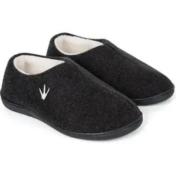 Hausschuhe HEYO Damen Herren Warme Pantoffeln Gefüttert für Herbst Winter Memory Foam rutschfeste Gummisohle Schwarz 38/39 - Schwarz - 38-39