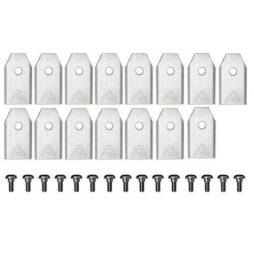 Anthbot Klingenset - 15 Klingen und 10 Schrauben für Rasenmäher - Vielseitiges 15-teiliges Klingen-Kit für Rasenmäher, inklusive 10 Schrauben. Ideal für präzises Schneiden und zuverlässige Leistung im Garten.