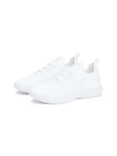 Tommy Hilfiger TH KNIT EXTRALIGHT RUNNER Slip-On Sneaker - Bequemer Halbschuh in Größe 39, Farbe weiß, mit elastischen Schnürsenkeln für einfachen Einstieg und sportlichen Look. Ideal für den Alltag oder Freizeitaktivitäten.