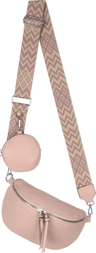 Bauchtasche Umhängetasche Kunstleder Crossbody-Bag Italy-Design PINK (YB-5566)