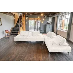 KAWOLA Sofa WIOLO Ecksofa velvet cremeweiß in weiß von KAWOLA