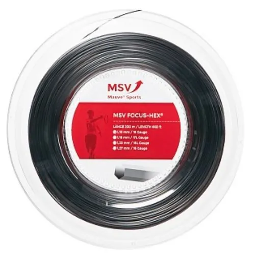 MSV Saitenrolle Focus-HEX, Hellblau, 1.23mm - Tennissaiten mit innovativer HEX-Technologie für optimale Spin- und Kontrolleigenschaften, ideal für ambitionierte Spieler.