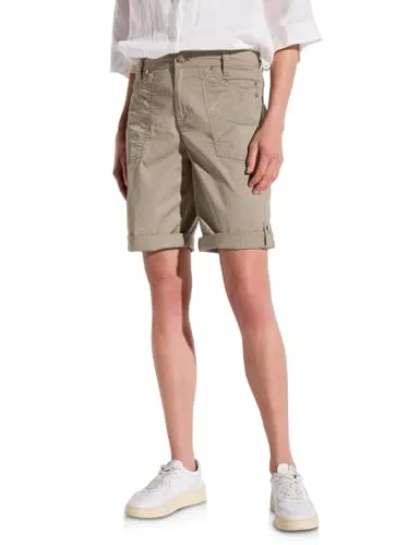 Street One Damen A378686 Bermudas in Buff Grey, Größe 38 in beige von Street One